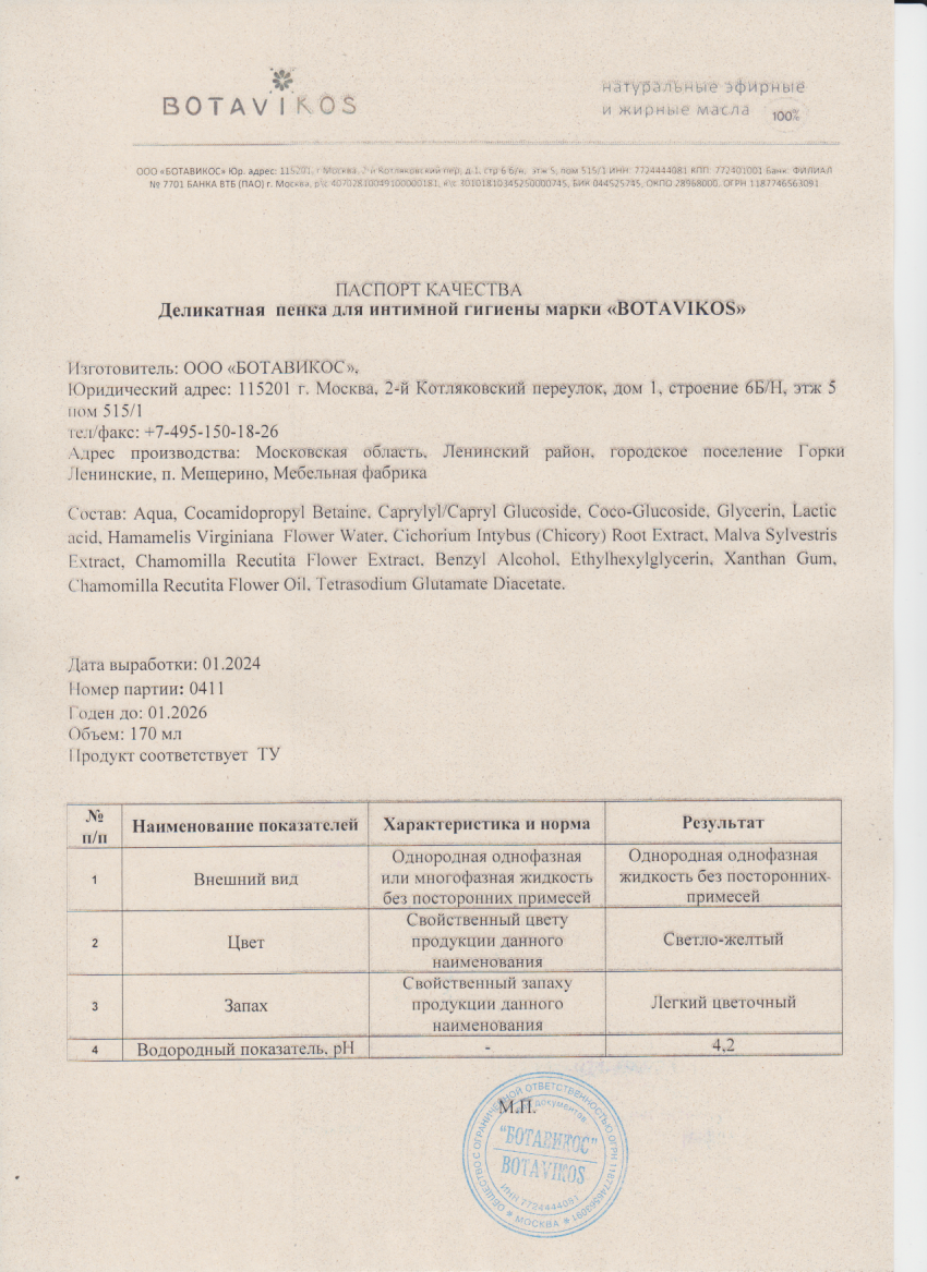 Паспорт №012024